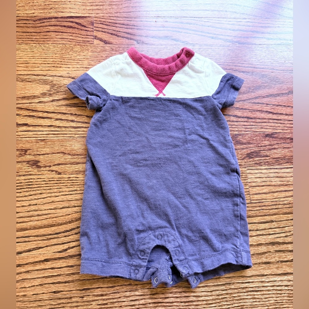 GAP Blue & White Baby Boy Bodysuit - Size 0-3 months